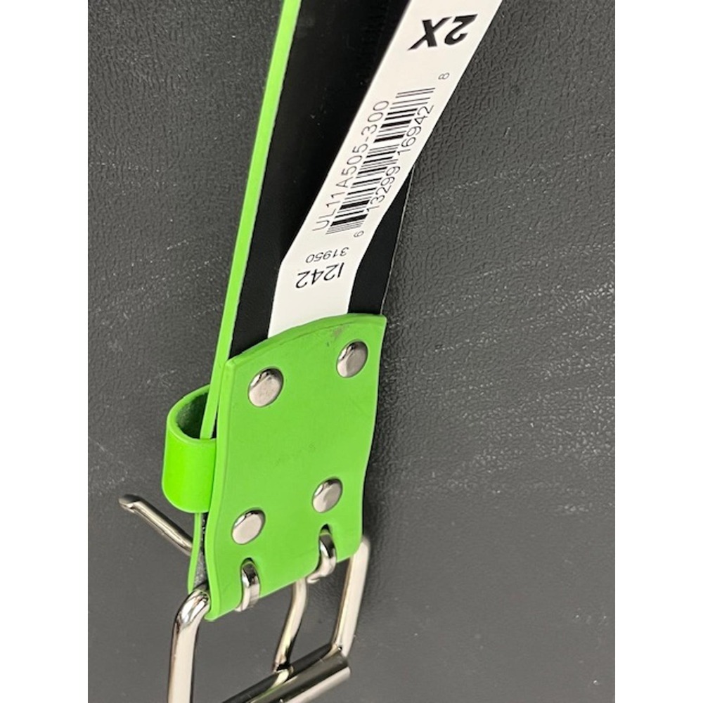 Y2K Retro Neon Green Moto Belt with Metal Grommet Accents Size 2XL - Picture 7 of 9
